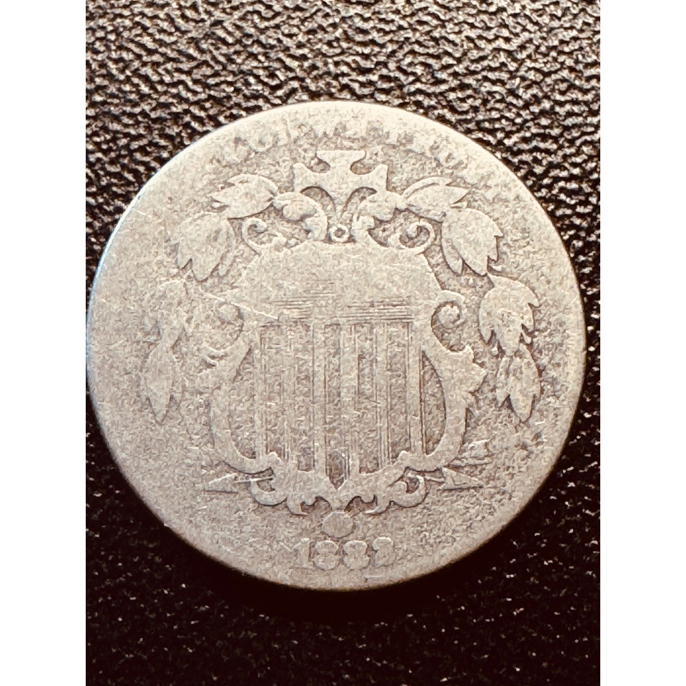 1883 Shield Nickel 5 Cent US Coin Circulated Antique Currency 1016